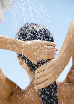 Woman washing hair