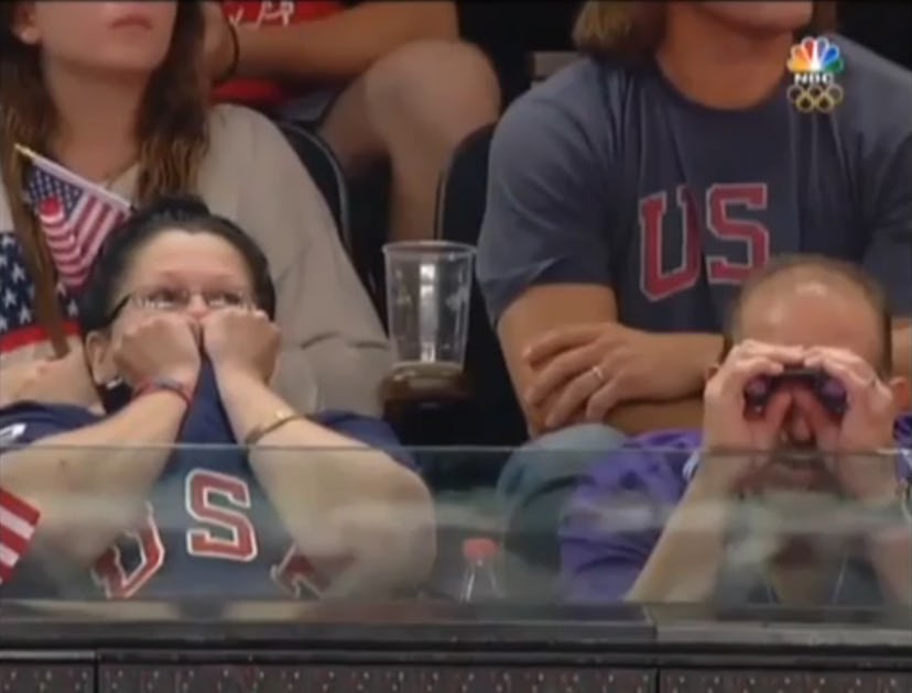Damaris and William Orozco watch their son John at the 2012 Olympics in London