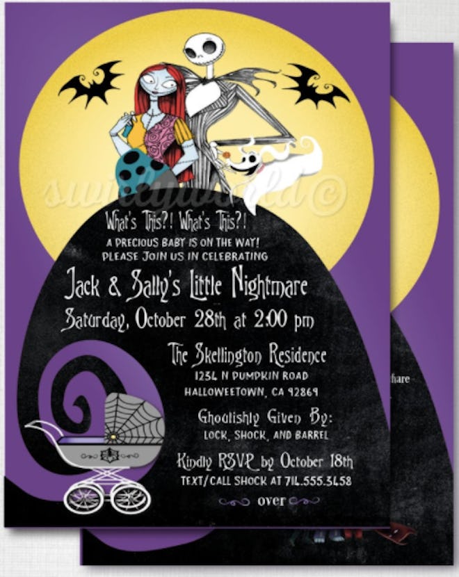 Cartoon Nightmare Before Christmas baby shower invitation