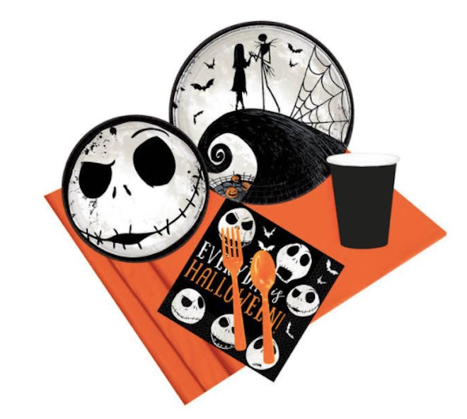 Nightmare Before Christmas plates, napkins, cups, and silverware