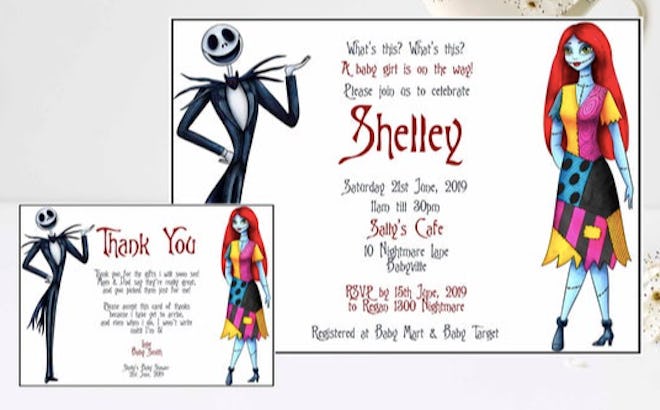 Print at home Nightmare Before Christmas baby shower invitation