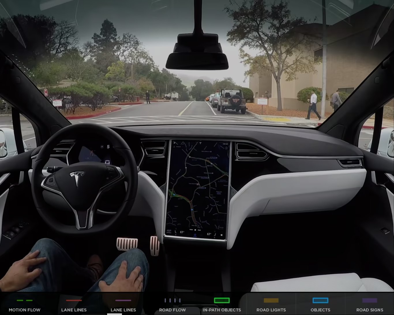 Interior of a Tesla Model S. Electric cars. EV. EVs. electric vehicles.