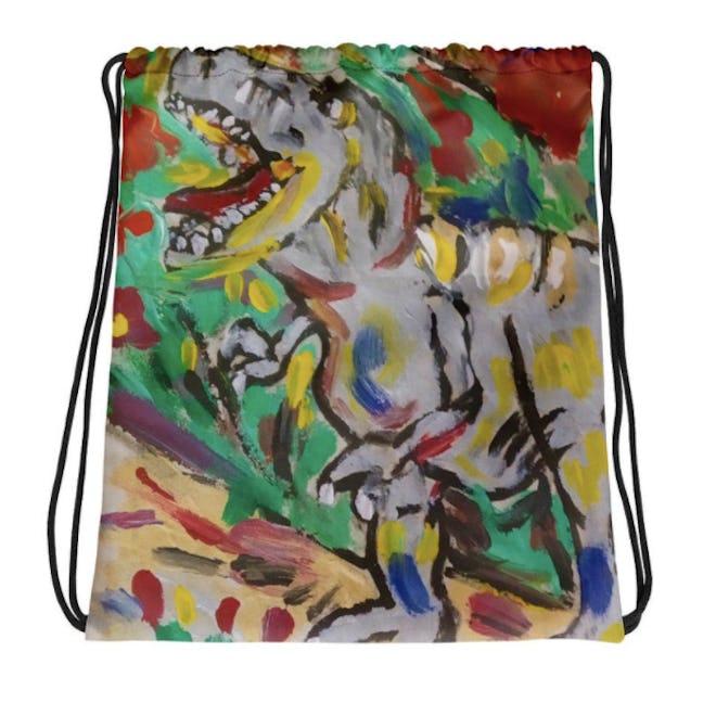 Drawstring Dino Backpack