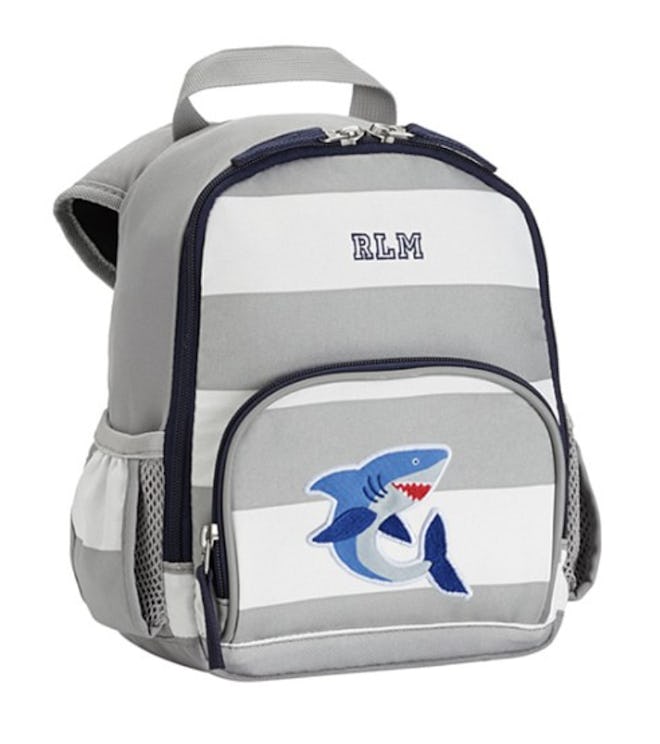 Fairfax Gray/White Stripe Backpacks - Mini Atlantic Shark