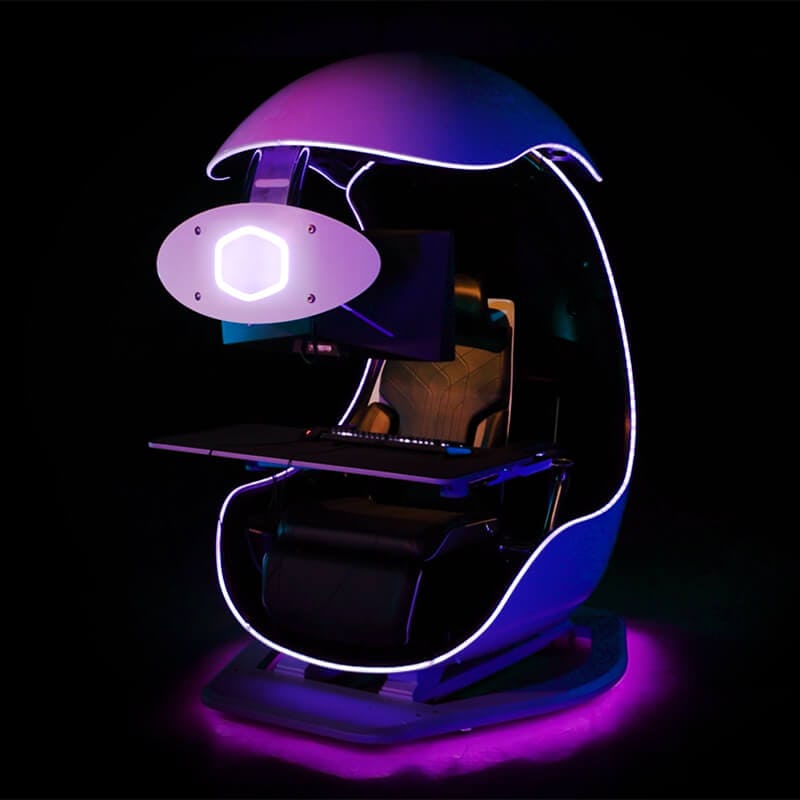 Cooler Master Orb X immersive gaming pod. Triple monitor workstation. Gaming. Video games. Games. PC...