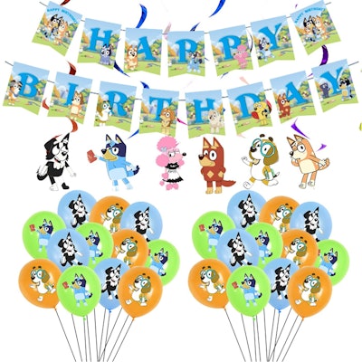 Bluey Birthday Party Balloon Garland / Balloon Arch for Bluey Birthday  Decorations W/ FREE Birthday Banner Template Bluey Party Supplies 
