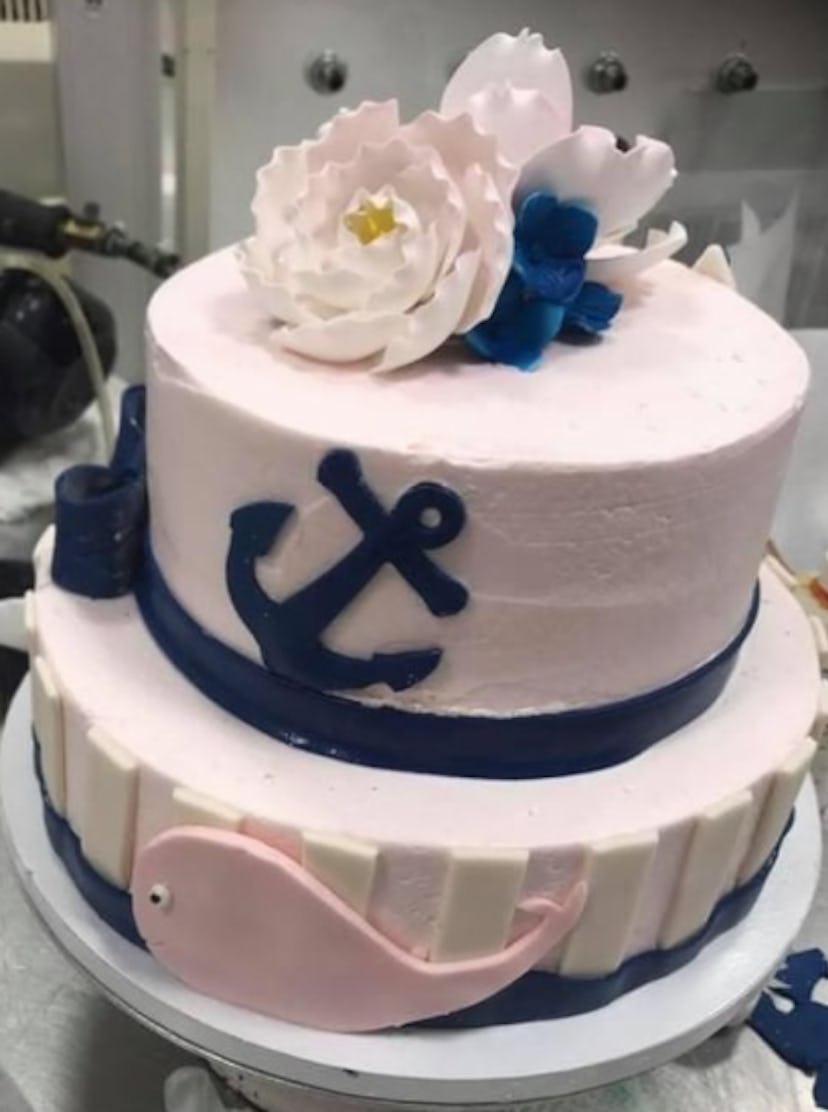 Anchor baby shower cake