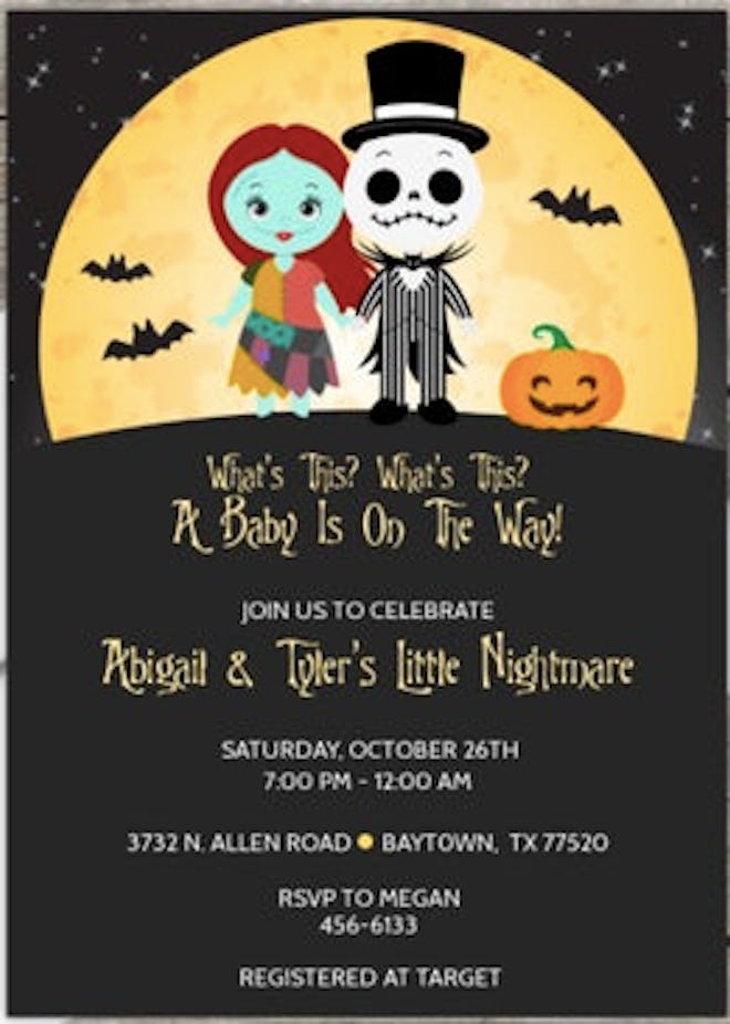 Nightmare Before Christmas baby shower invitation