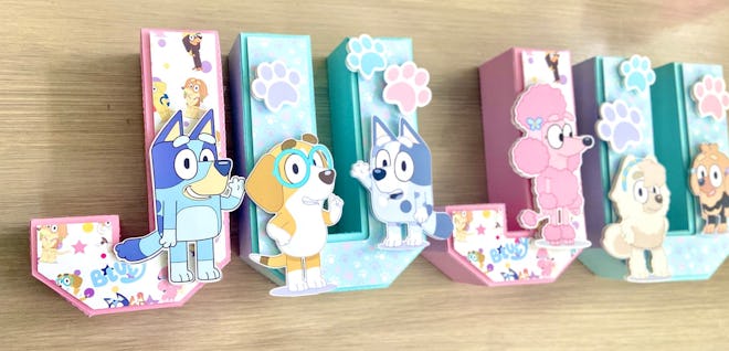 JustDecorGG Bluey Dogs Pink 3D Letters