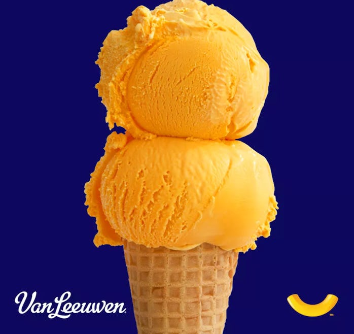 Van Leeuwen Kraft Mac and Cheese flavored ice cream promo image