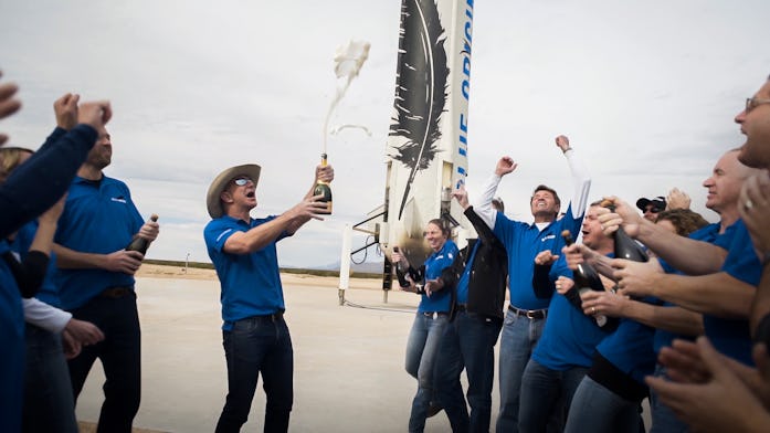 Blue Origin Jeff Bezos launch celebration promo image