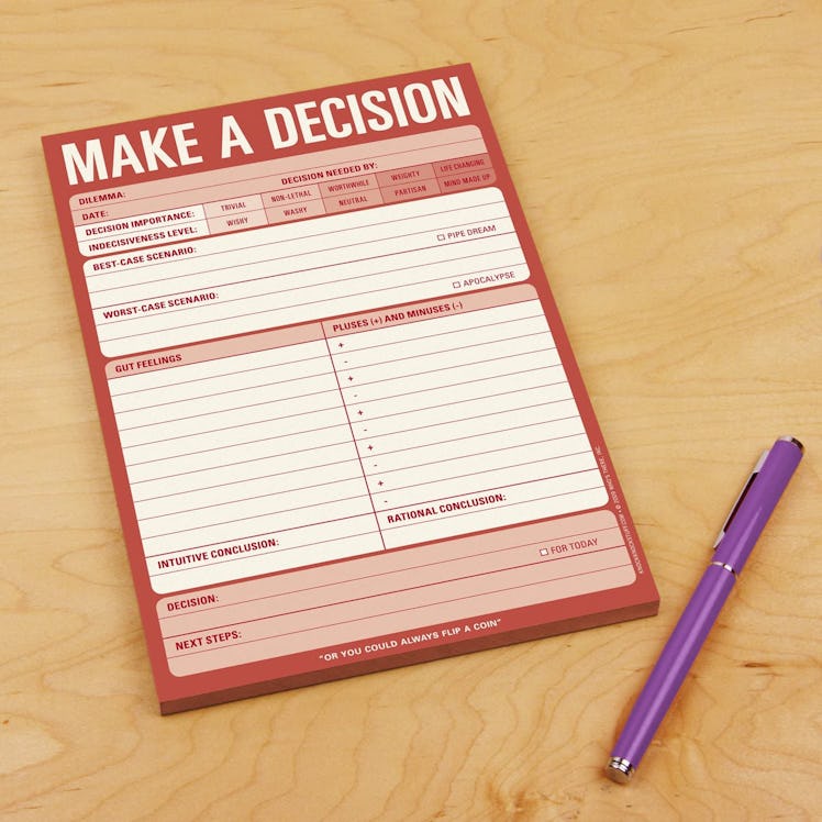 Knock Knock Make A Decision Checklist Note Pad