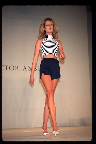 Rebecca Romijn walking the runway