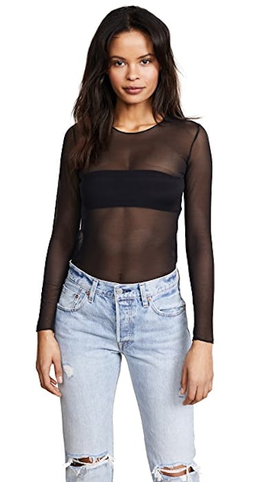 Chic Mesh Long Sleeve Top