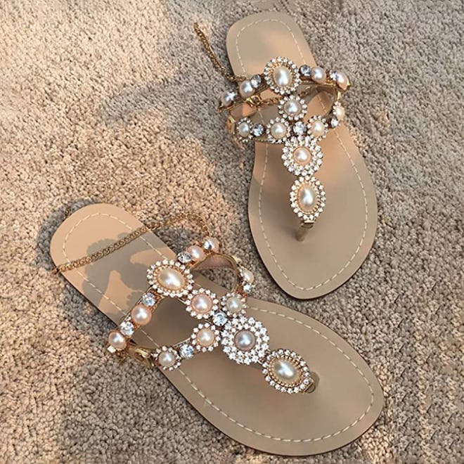 Mayou Embellished Flat Sandals