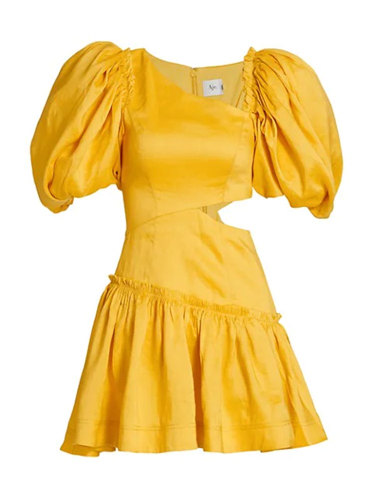 Chateau Puff-Sleeve Mini Dress