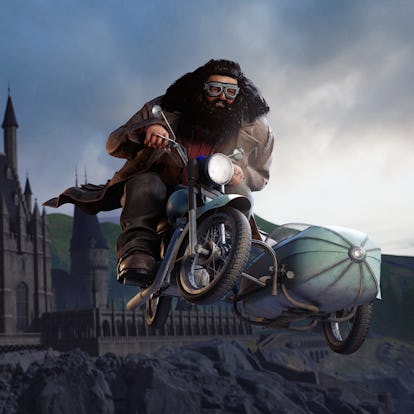 Hagrid from the 'Harry Potter' films flies away from Hogwarts in one of the virtual reality experien...