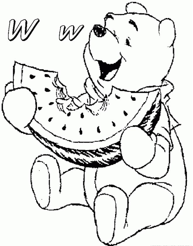 a winnie the pooh watermelon coloring page