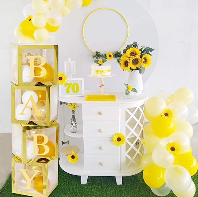 gold transparent balloon boxes