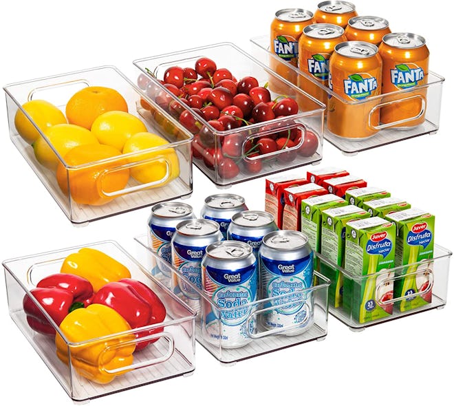 Ecowaare Plastic Refrigerator Organizer Bins (6-Pack)