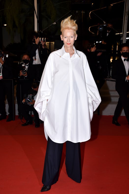 Tilda Swinton attends the "Les Olympiades (Paris 13th District)" screening during the 74th annual Ca...