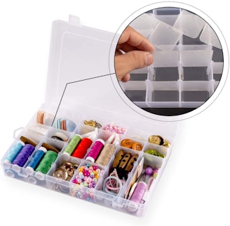 Jewelry Storage Box with Adjustable Dividers