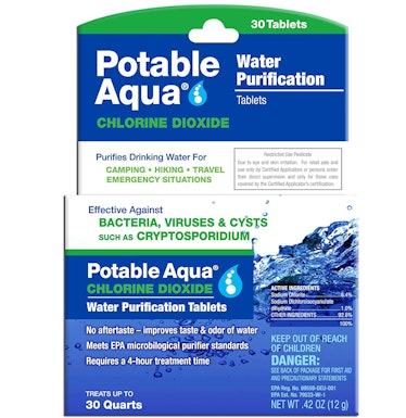 Potable Aqua Chlorine Dioxide Water Purification Tablets (30 Count)