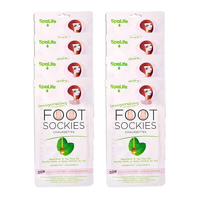 SpaLife Invigorating Spearmint & Tea Tree Oil Foot Sockies (8 Pairs)