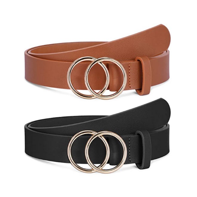 SANSTHS Double O-Ring Buckle Belt (2-Pack)