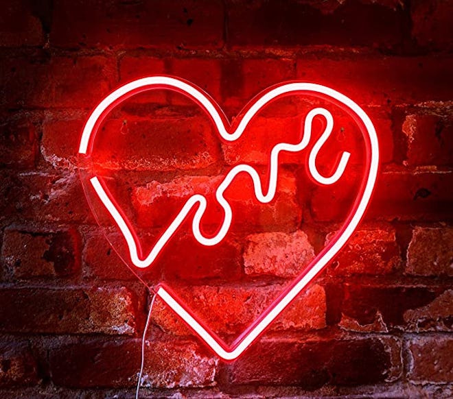 Isaac Jacobs LED Neon Red “Love” Heart Wall Sign