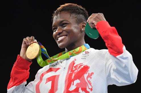 Great Britain's Nicola Adams poses on the podium with a gold medal during the Rio 2016 Olympic Games...