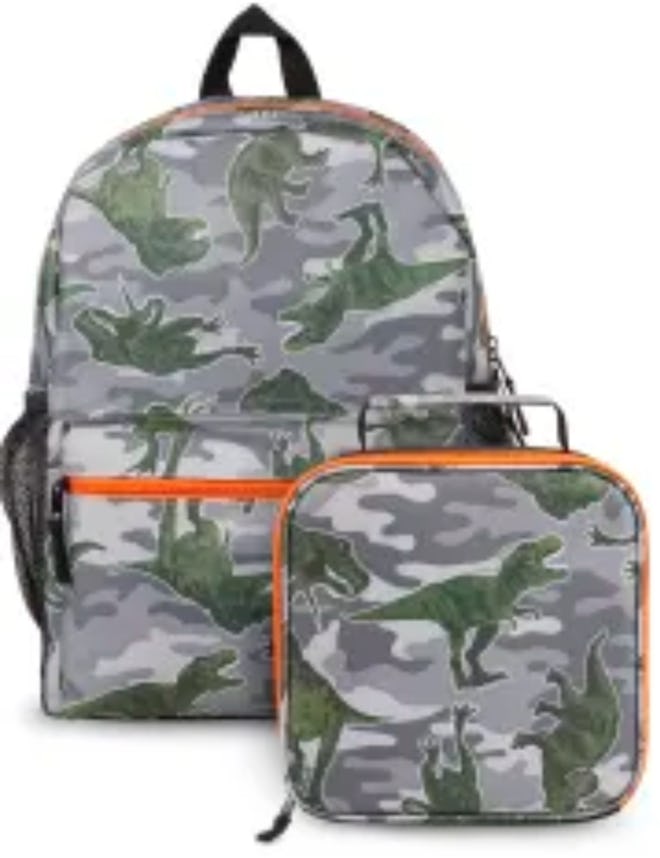 Boys Camo Dino Backpack 2-Piece Set