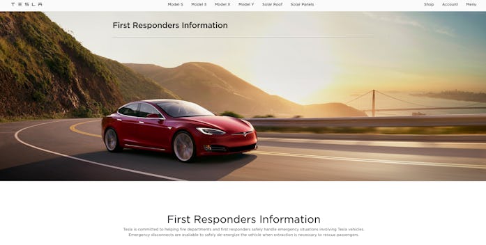 It's difficult to extinguish fires caused by electric car batteries, so Tesla offers manuals to fire...