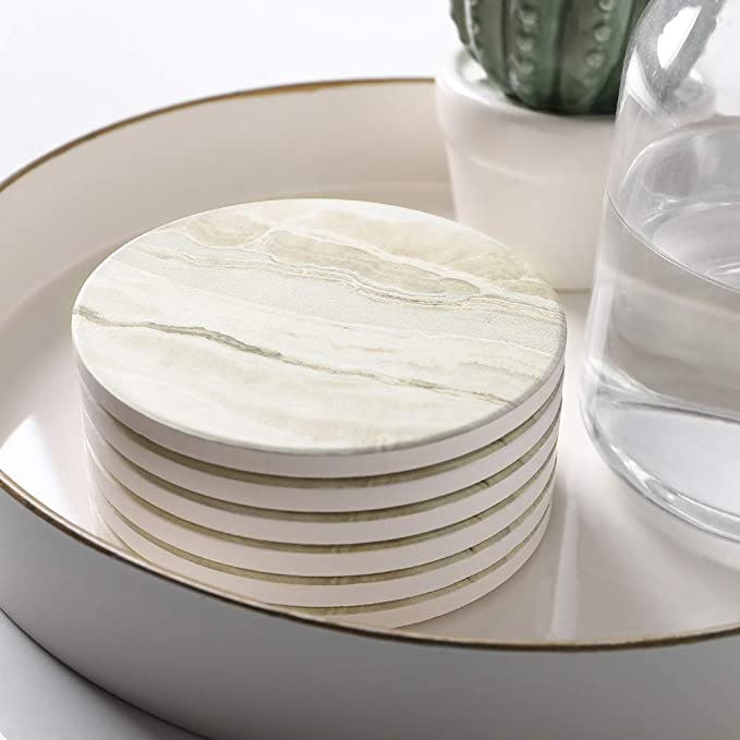 LIFVER Ceramic Drink Coasters (6-Pack)