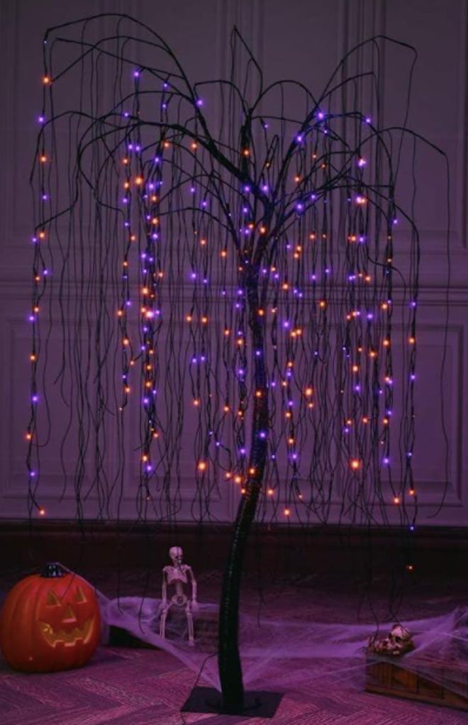 Glowing cobweb tree decoration