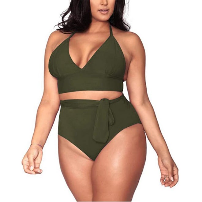 Sovoyontee Plus Size High Waisted Swimwear