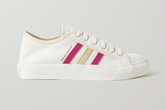 Adidas Originals X Wales Bonner Leather-trimmed Canvas Sneakers