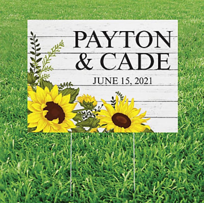 Personalized Rustic Sunflower Yard Sign