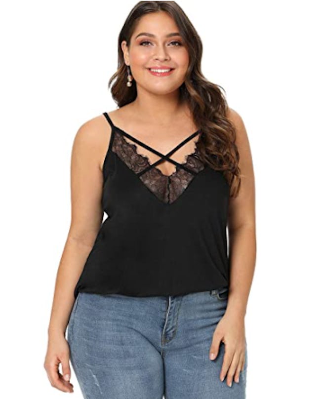 Romwe Criss Cross Tank Top