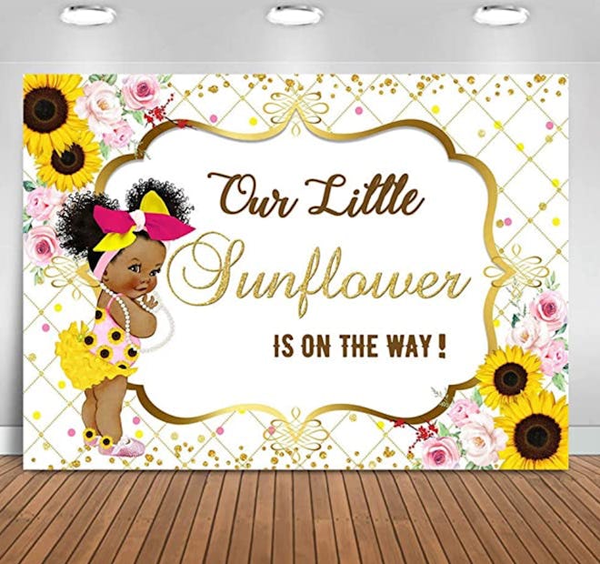 sunflower baby shower backdrop