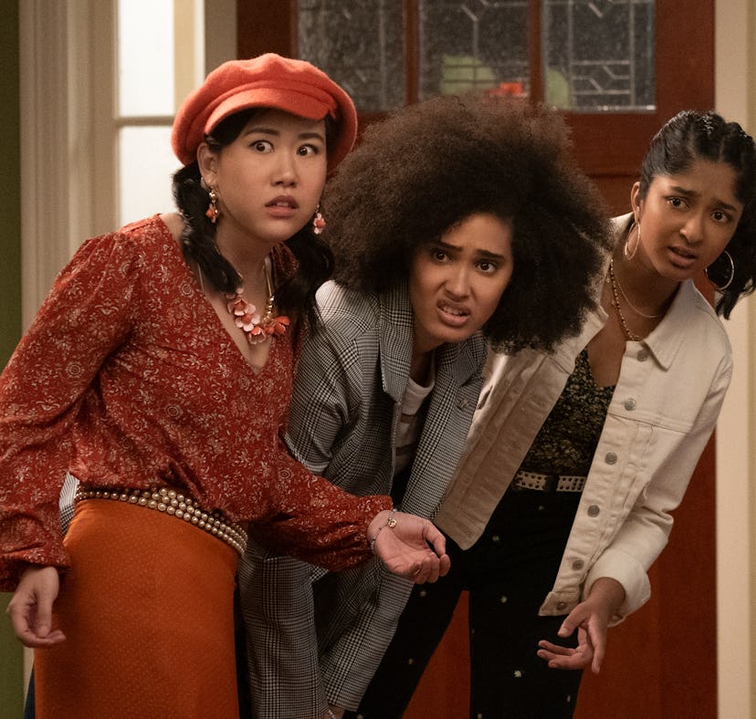 Eleanor, Fabiola, and Devi in 'Never Have I Ever.'