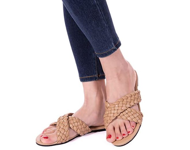 Mtzyoa Woven Leather Flip-Flops 