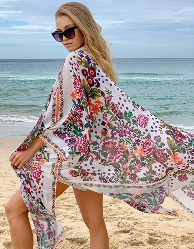 Hibluco Chiffon Floral Kimono 