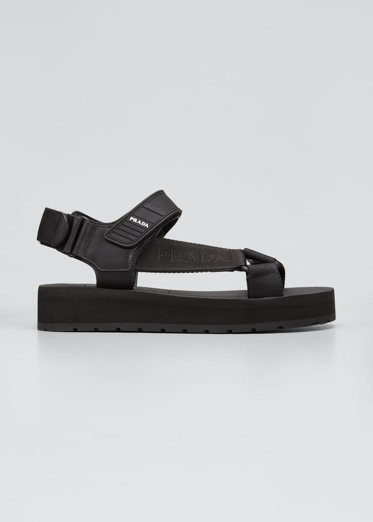 Logo nomad chunky sandals from Prada, available on Bergdorf Goodman.