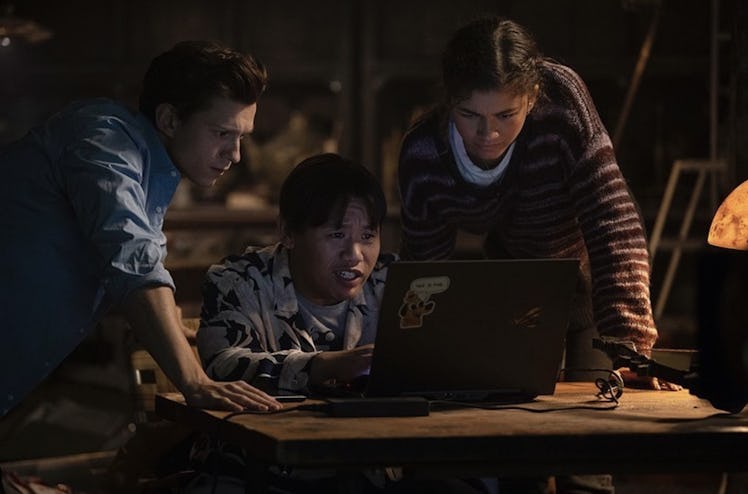 Tom Holland, Jacob Batalon, and Zendaya in Spider-Man: No Way Home