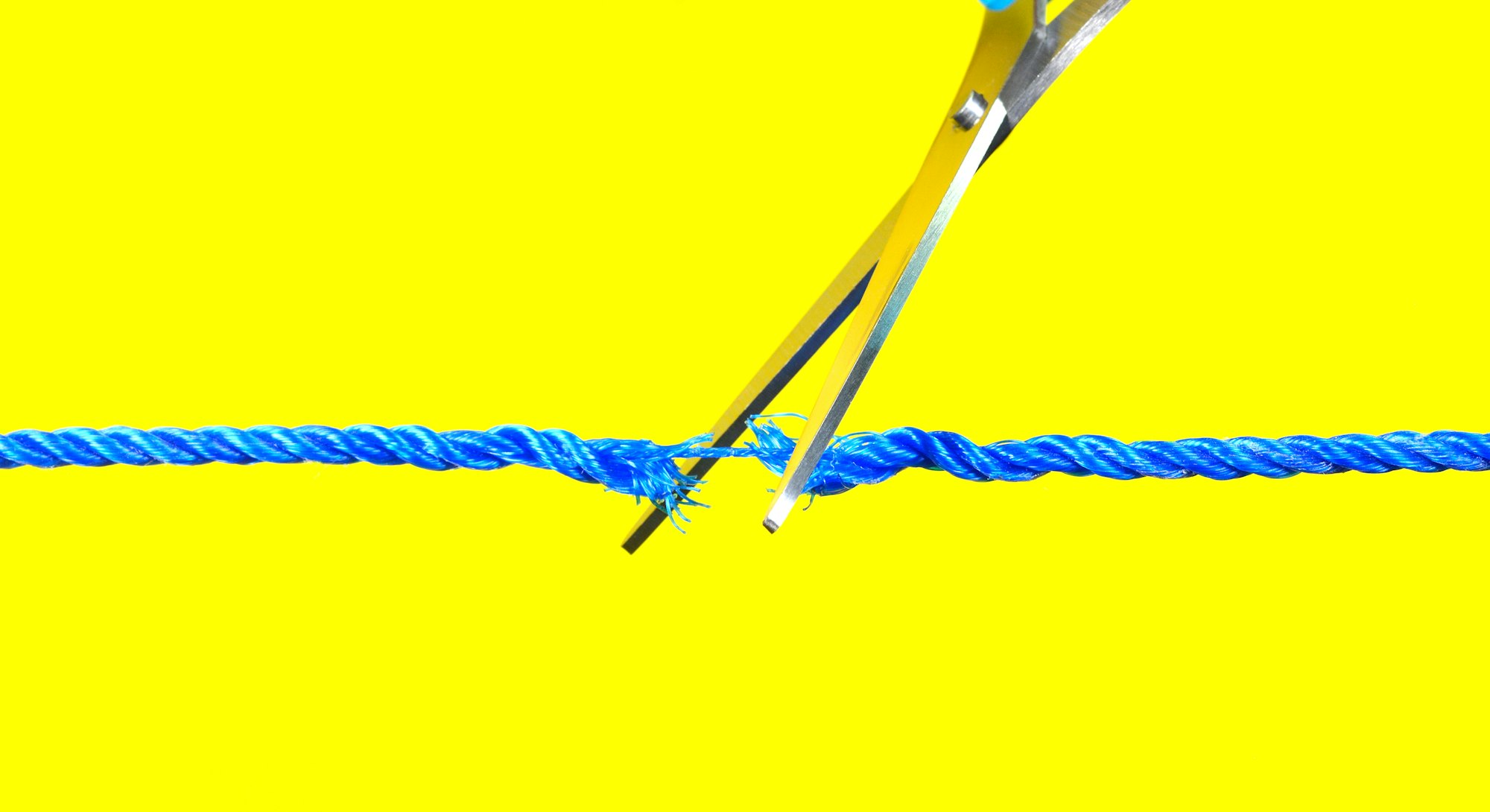Scissors cutting through string