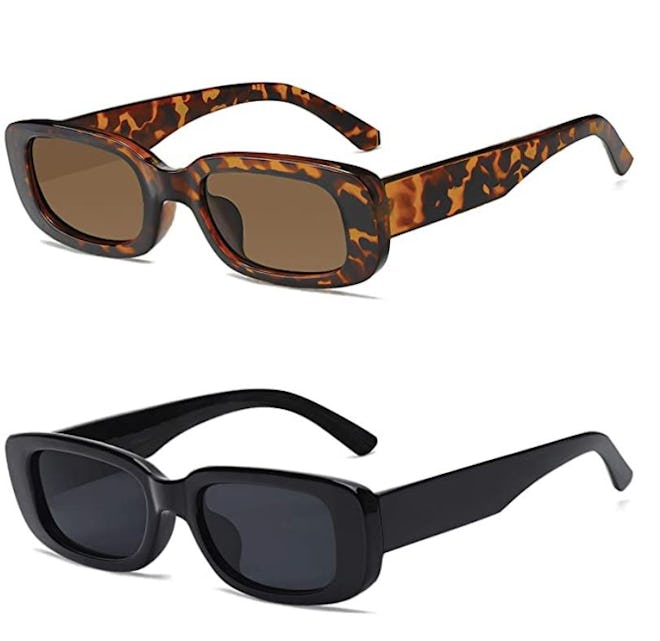 Retro Rectangle Sunglasses (2 Pack)