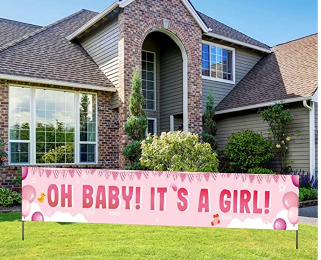 it's a girl baby shower banner