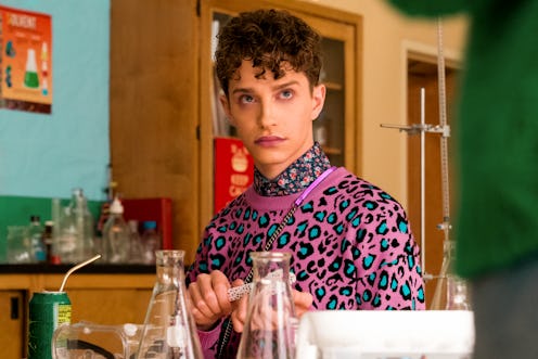 Dino Petrera's 'Never Have I Ever' character Jonah Sharpe wears a pink animal-print sweater from 'Th...