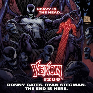 A Venom poster with the text 'Heavy is the head...'